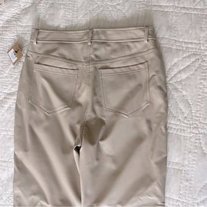 Cream Faux Leather Pants